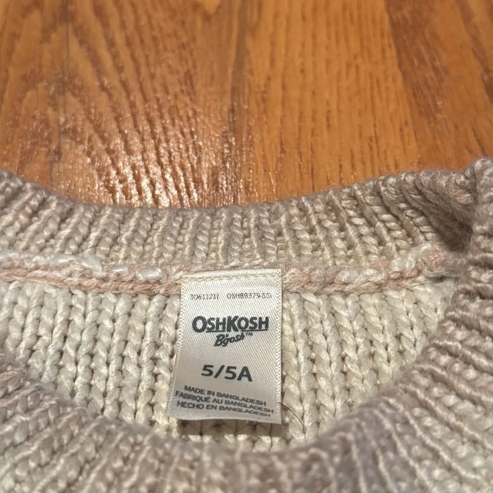 Oshkosh B’Gosh cream and blush ombré sweater size 5/5A